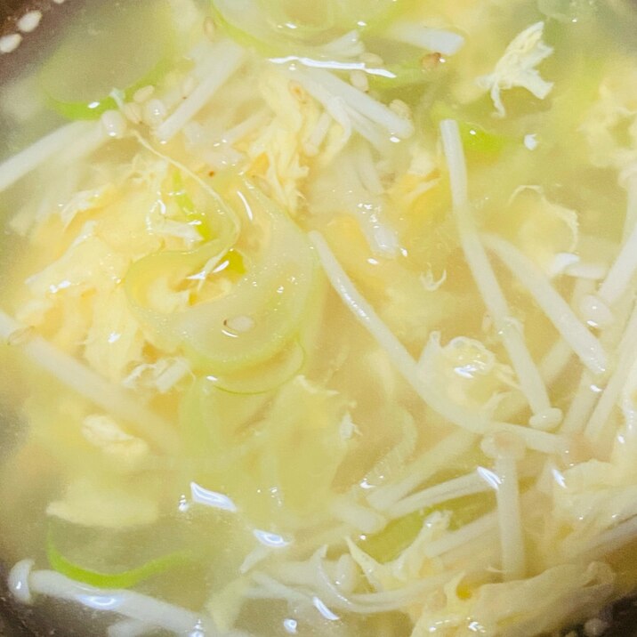 もやしとえのきの中華スープ